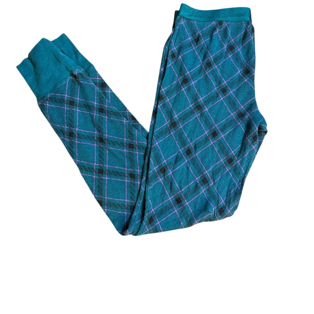 Victoria’s Secret Teal Plaid Pajama Pants Cozy Lounge Sleepwear Bottoms Women Sm